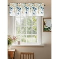 thumbnail image 2 of Blue Floral Curtain Valances for Windows, Sage Green Leaf Wildflowers Botanical Plants Kitchen Valance Window Treatment, Light Filtering Block Curtains for Bathroom/Bedroom/Living Room 42'' x 12'', 2 of 9