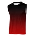 thumbnail image 5 of BKQCNKM Mens Shirts,Sleeveless Shirts For Men,Men's Summer Solid Color Matching Printed Leisure Holiday Sleeveless Tank Top,Cotton T Shirts For Men Red M, 5 of 6