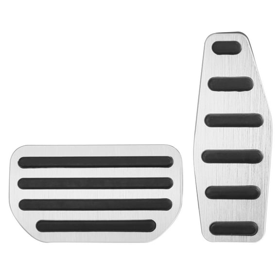 Automatic Transmission Brake Pedal Pad Gas Accelerator Pedal Cover Kit for Suzuki Jimny JB64W Sierra JB74W Silver Tone