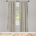 thumbnail image 3 of Ambesonne Vintage Curtains, Medieval Flowers Swirls, Pair of 28"x84", Tan White, 3 of 5