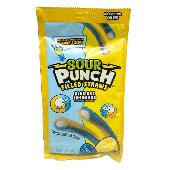 Sour Punch Blue Raz Lemonade Filled Straws 5 oz