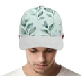 thumbnail image 3 of Green Leaves Pattern Baseball Cap Classic Golf Cap Soft Dad Hat Multicolor Adjustable Low Profile Hat Unisex, 3 of 3
