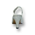 thumbnail image 4 of FLORAL Staci Women's Wide Width Peep Toe Glitter Bow with Jewel Slingback Pump SILVER 10, 4 of 6
