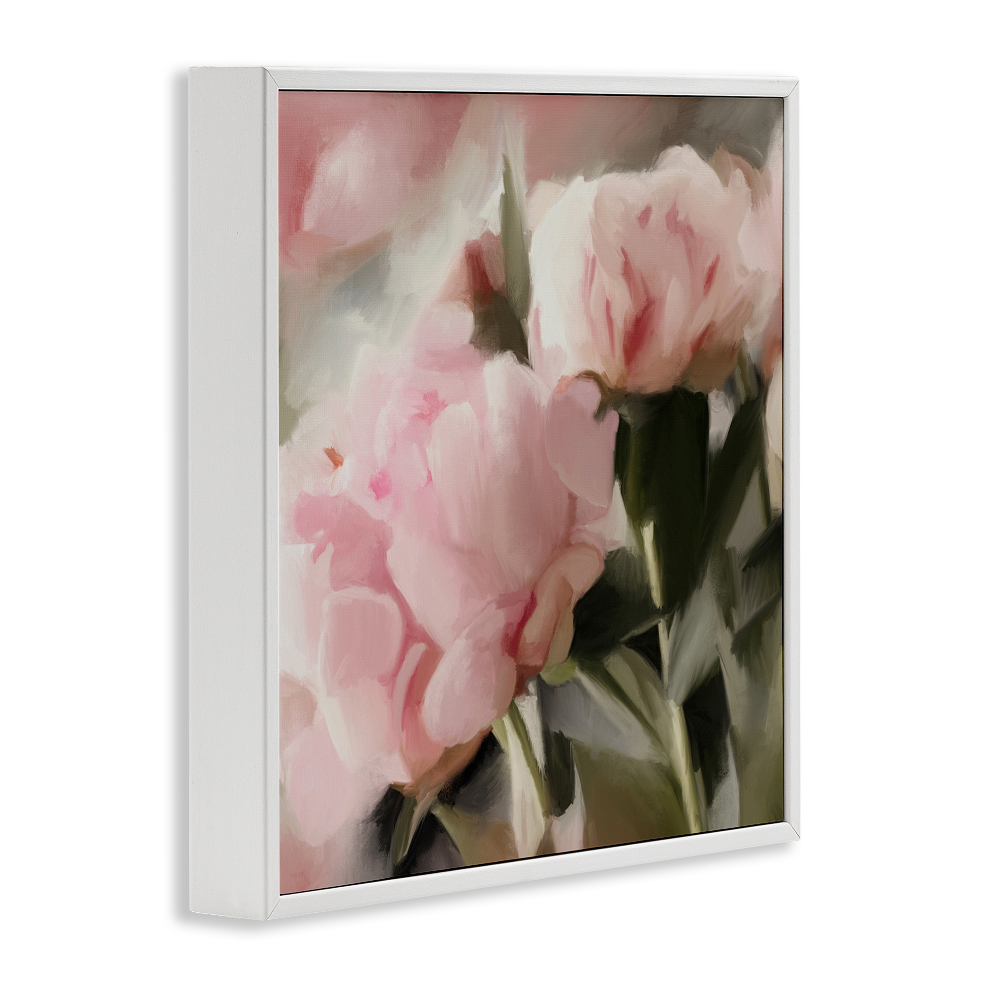 Stupell Industries Soft Floral Arrangement Botanical & Floral Painting White Framed Art Print Wall Art, 17 x 17