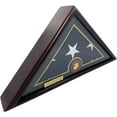thumbnail image 3 of DECOMIL 5x9 Flag Display Case for American Veteran Burial Flag - Solid Wood, Cherry Finish, Flat Base - Marine Corps - Customize Name Plate, 3 of 3