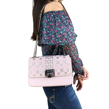 - NWT Michael Kors Tina Stud Medium Shoulder Flap Bag Chain Crossody Blossom Pink