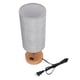 thumbnail image 3 of Lámpara De Mesa De Control Táctil Pantalla De Tela De Tela De Metal Carga USB Lámpara De Mesita De Noche LED De Tres Engranajes Con Base De Grano De Madera Para Dormitorio, 3 of 7