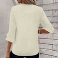 thumbnail image 5 of Cilsoka Ladies Tops and Blouses 3/4 Sleeve Summer Lightweight Tunic V-Neck Spring Work Shirts Dressy Office Business Casual Outfits, 5 of 7