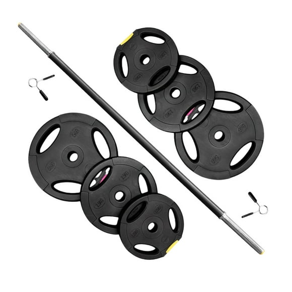 Pesas Discos De 1.25/2.5/5 Kg Con Barra 1 Pulgada Tayga Color Negro