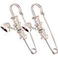 thumbnail image 1 of 2pcs Fashion Vintage Safety Pin Clips Wraps Crafting Pin Alloy Brooch Pin for Sweater, 1 of 8