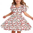 thumbnail image 5 of Afuyipoi Big Girls Classic Summer Dress (5-15 Years) Puff Short Sleeve Crisscross Back A-Line Swing Skirt for Festive Occasions Red 14/15, 5 of 8