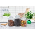 thumbnail image 5 of Le'raze Food Storage Containers with Airtight Lids, Decorative Glass Canister Pantry Organizer, Set of 3, 5 of 9