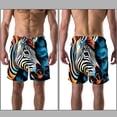 thumbnail image 3 of luoweisi Men's Beach Shorts Quick Dry Swim Trunks with Mesh Lining Zebra L, 3 of 5