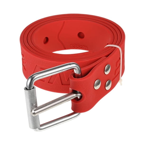 Greeniant Cinturón de pesas, cinturones de buceo de cintura multiusos plegables, deportivos, operación Simple, accesorios de buceo de plástico Deportes acuáticos Rojo