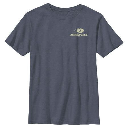 Boy s Mossy Oak Small Classic Logo Graphic Tee Navy Blue Heather Medium
