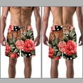 thumbnail image 3 of luoweisi Men's Beach Shorts Quick Dry Swim Trunks with Mesh Lining Rose and Leopard XL, 3 of 5