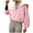 Pink, variant on Womens 1/2 Zipper Hoodie Long Sleeve Plain Pullover Crop Hooded Sweatshirts for Teens Casual Sports Jumper Tops (Large, Pink)