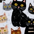 thumbnail image 5 of RKSupls Waterproof Shower Curtain, Colorful Cartoon Cat Faces Seamless Polyester Shower Curtain with Hooks for Chic Elegant Home Bathtub Bathroom Decor Washable Curtains, 5 of 6