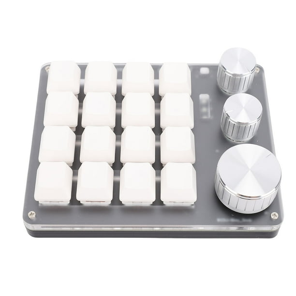Macro Teclado De Macro Programable, Interruptor Rojo De Teclado De 16 Teclas Portátil Con 3 Modos, 3 Perillas Para Música De Juego De Oficina