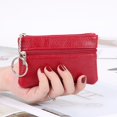 thumbnail image 1 of Monedero de piel auténtica para mujer, pequeño, mini, con cremallera, para llaves, sencillo, pequeño, para monedas, 1 of 6