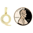 thumbnail image 3 of 14k Yellow Gold, Small Initial Capital Letter Q Pendant Charm Created CZ 11mm Wide with 20" Dainty Neck Chain, 3 of 8