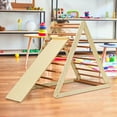 thumbnail image 3 of Costway Foldable Wooden Climbing Triangle Indoor Home Climber w/ Ladder for Toddler Baby, 3 of 11