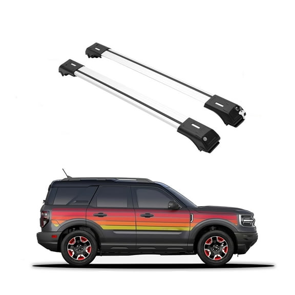 ERKUL Roof Rack Cross Bars for Ford Bronco Sport 2021-2024 Base & 2021-2024 Big Bend & 2023 Heritage Edition & 2024 Heritage & 2021 Outer Banks | Silver