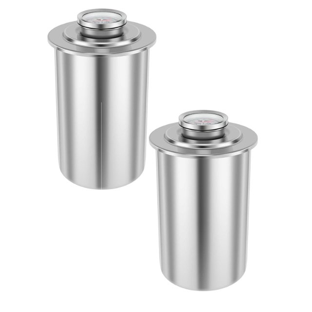 Oleegame 2PC Kitchen Utensils Set Ham Maker Stainless Steel Meat Cooker For Making Homemade Meat With A Round Shape Meat For Meat Pork Seafood Beef Fish Poultry Silver