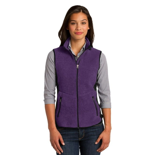 Discontinued Port Authority ® Ladies R-Tek ® Pro Fleece Full-Zip Vest. L228 3Xl Purple Heather/ Black