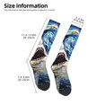 thumbnail image 2 of Goofa Vintage Starry Sky Shark Pattern Adult Stockings, Color-Block Knee High Socks, Comfortable and Breathable, Soft and Stretchable, Sports, and Decoration, 2 of 6
