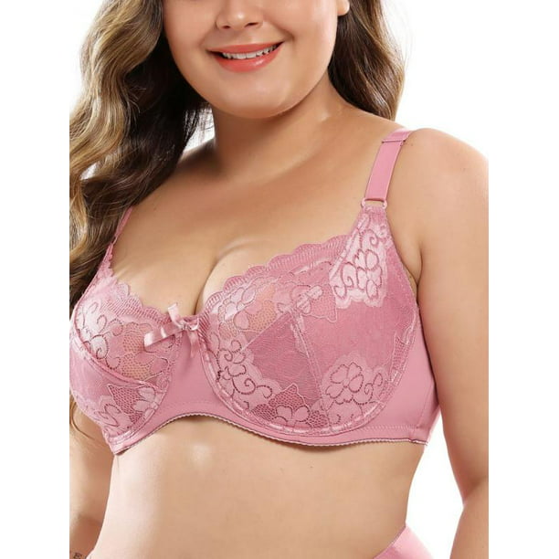 Jongmart - Women's Sexy Underwire Bra Full Bra Plus Size Sheer Sexy Lace Bra - Walmart.com - Walmart.com