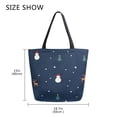 thumbnail image 5 of FORMRS Womens Canvas Tote Bag with Zipper Inner Pocket Shoulder Handbag, Christmas Whimsy, 5 of 7
