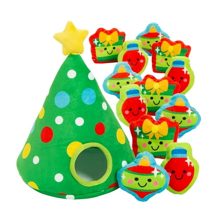 Fun Express Christmas Tree with Stuffed Peekaboo Figures - 13 Pieces
