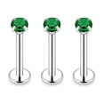 thumbnail image 1 of 3pcs Personalized Stainless Steel Multicolor Zirconia Round Nose Pin Popular Nose Jewelry, 1 of 5