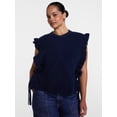 thumbnail image 2 of Scenario Women's Ruffle Sweater Vest, Sizes S-XXXL, 2 of 6