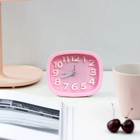 Uklsqma Silent Quartz Alarm Clock | Silent Desk Clock with Stereoscopic Numbers White Hands | Durable Electronic Table Clock for Living Room Decor Bedroom Office Gift