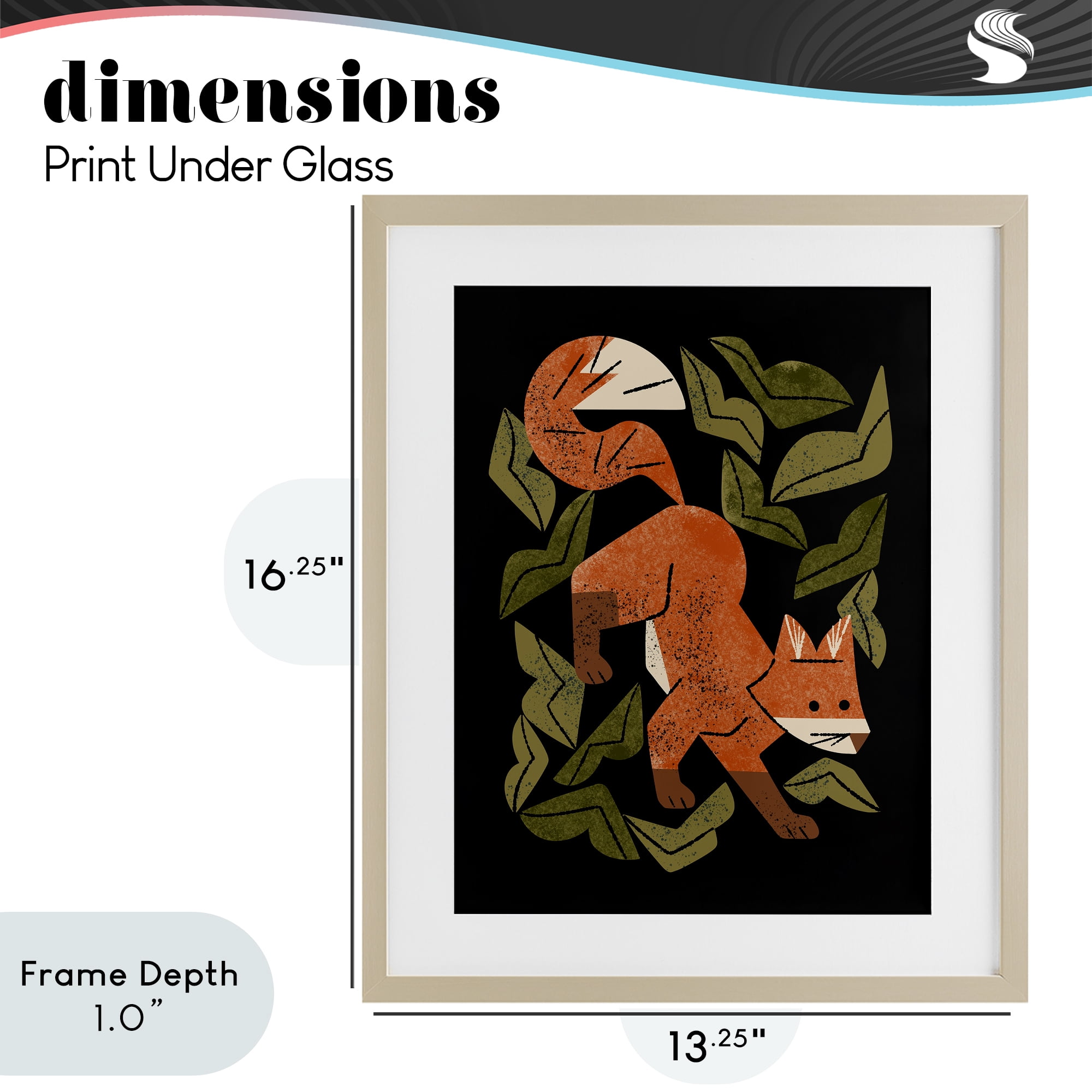 Stupell Industries Fox In The Brush Birch Framed Print Under Glass, design by Renea L. Thull