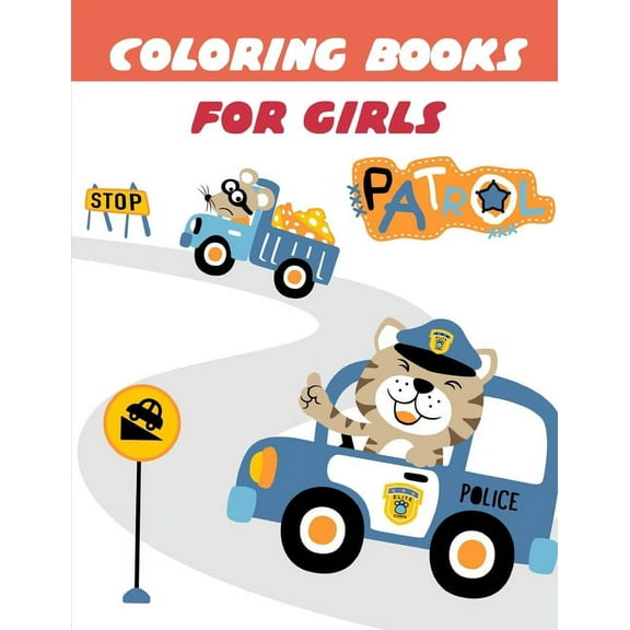 Coloring Books For Girls: coloring pages with funny images to Relief Stress for kids and adults