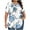 Light Blue, variant on T-Shirts for Women Plus Size Casual Gradient Color Pleated Crewneck Short Sleeve Loose Comfy Blouse T-Shirts