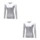 thumbnail image 3 of Minnieouse Camiseta Base Ropa interior térmica Tops cálidos Camiseta transpirable Tallas grandes Ropa térmica amigable con la piel Ropa Blanco METRO 2piezas, 3 of 6