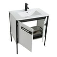 thumbnail image 3 of Fine Fixtures  Oakville Bathroom Vanity  with White Ceramic Sink White Matte - Black Hardware 30 Inch, 3 of 9