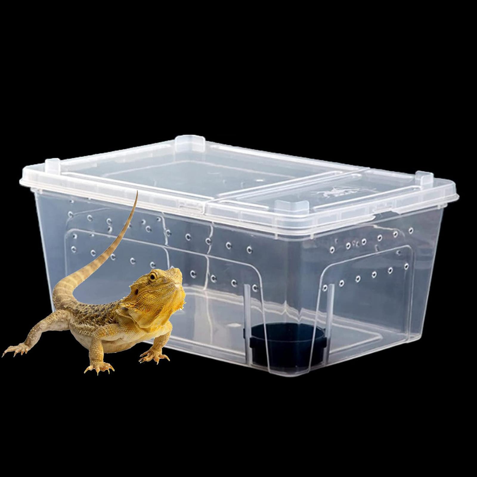perfeclan Reptile Breeding Box Animal Habitat Cage with Small Vents Portable Reptile Terrarium Turtle Transport Container for Scorpion