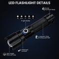 thumbnail image 4 of Ggpg Linternas de 100000 Lúmenes Altos, Recargables por Usb, Potentes, Impermeables, Súper Brillantes, para Acampar, Emergencias, Pesca, Senderismo, Paquete de 4, 4 of 9