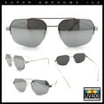 thumbnail image 2 of Mens Luxury Half Rim Metal Frame Rectangular Euro Fashion Sunglasses Silver - Silver Mirror, 2 of 7