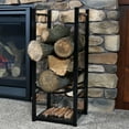 thumbnail image 4 of Sunnydaze 32" Indoor or Outdoor Steel Firewood Log Holder with Tool Hooks, 4 of 10