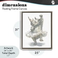 thumbnail image 3 of Ballet Rhino Tutu Brown Framed Floater Canvas Wall Art, design by Ziwei Li, 3 of 10