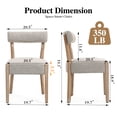 thumbnail image 2 of Dining Chairs Set of 2,Mid Century Modern Dining Chair Set - Linen Upholstered Low Back Kitchen & Dining Room Chairs with Woven Design,Oatmeal Fabric, 2 of 6