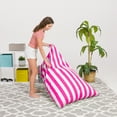 thumbnail image 3 of Posh Creations Twist Bean Bag Chair Lounger, Large, for Kids, 4 ft, Canvas, Pink Stripes, 3 of 3