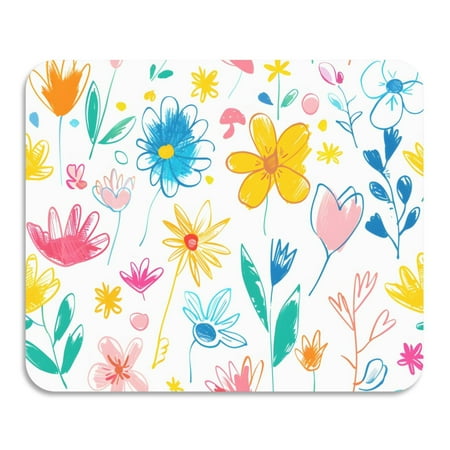 

ALAZA Dish Drying Mat for Kitchen Hand Drawn Flower Counter Absorbent Draining Pad 15.7 x11.8