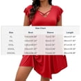 thumbnail image 3 of Tqcoqu Plus Size Women's Crisscross V-Neck Ruffle Sleeve A-Line Casual Mini Dress,Red Women's XL-XXXXXL, 3 of 8